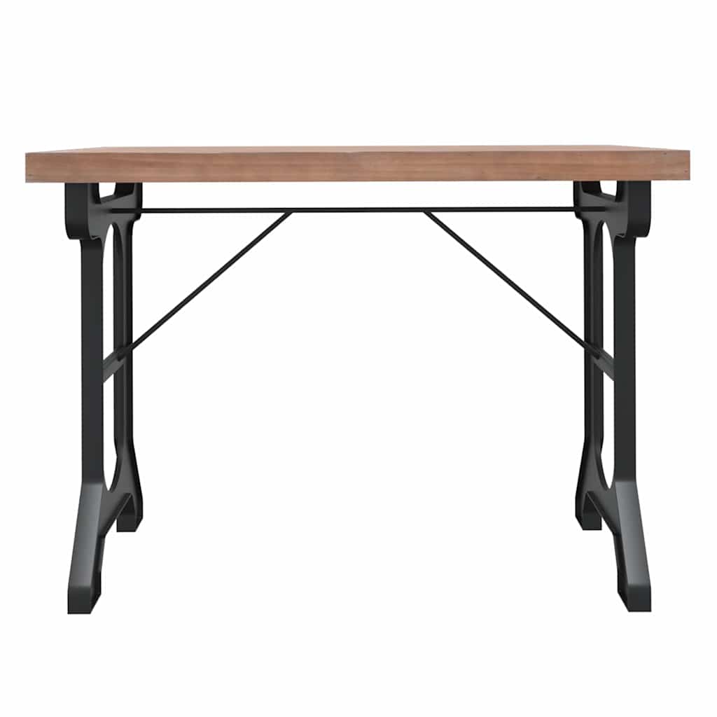 Mesa de comedor madera maciza de abeto y hierro 110x65x82 cm