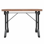 Mesa de comedor madera maciza de abeto y hierro 110x65x82 cm