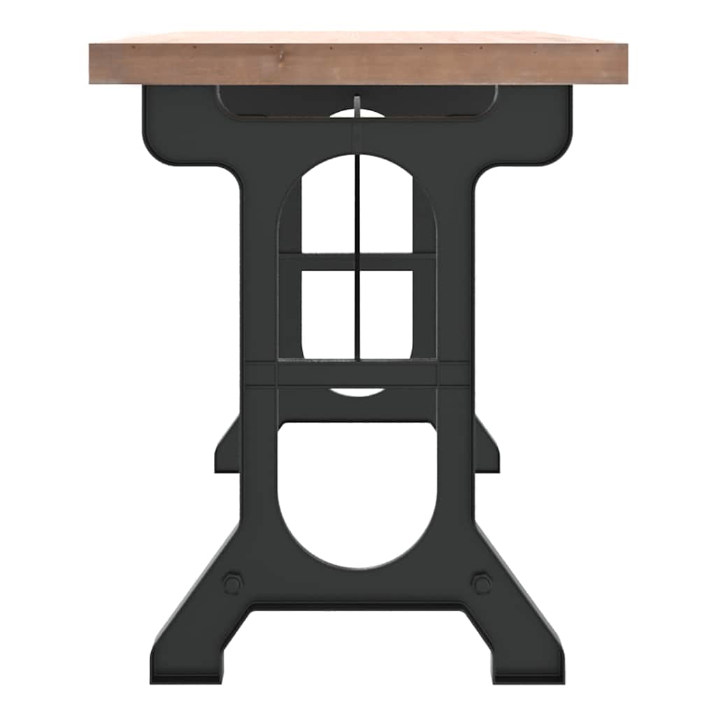 Mesa de comedor madera maciza de abeto y hierro 110x65x82 cm