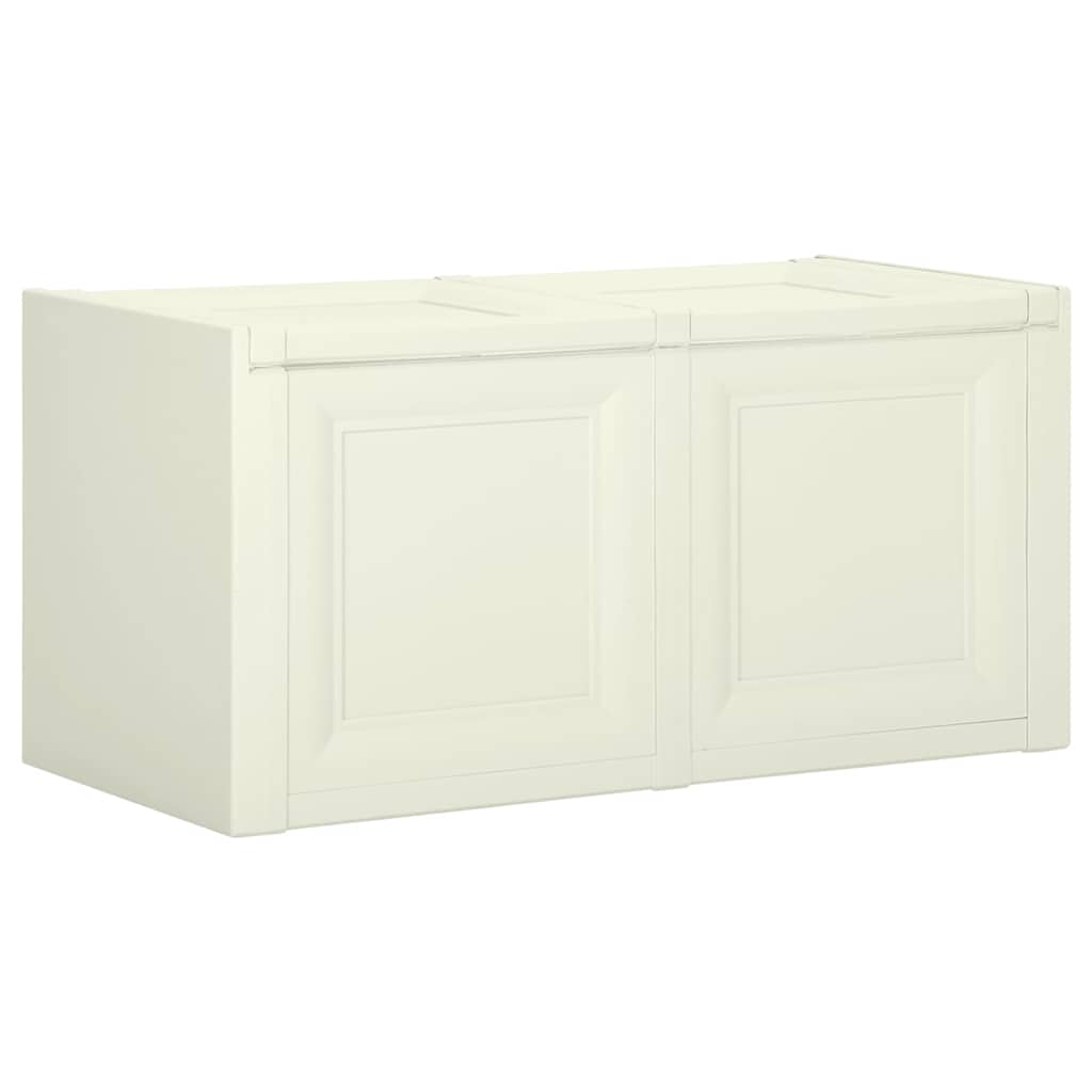 Cushion storage box 85 L white angora 86x40x42 cm