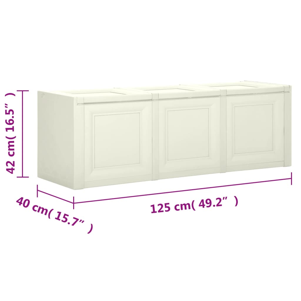 Cream cushion box 130 L 125x40x42 cm