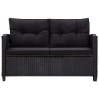 Set comedor de jardín 3 pzas con cojines ratán sintético negro
