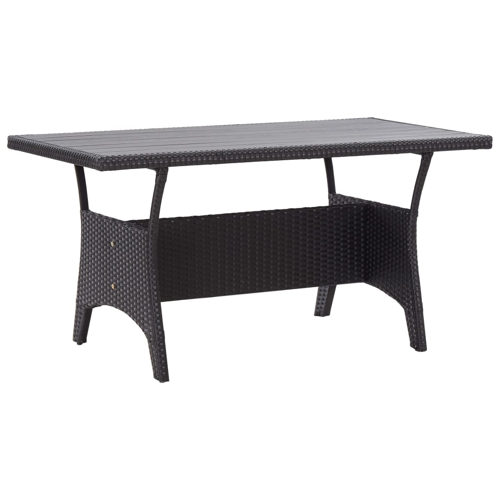 Set comedor de jardín 3 pzas con cojines ratán sintético negro