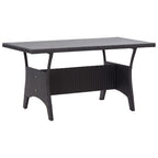 Set comedor de jardín 3 pzas con cojines ratán sintético negro