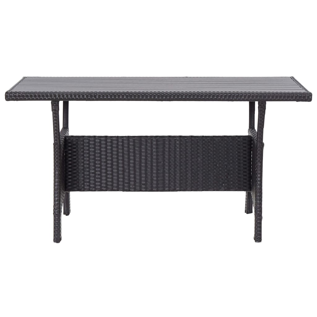 Set comedor de jardín 3 pzas con cojines ratán sintético negro