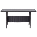 Set comedor de jardín 3 pzas con cojines ratán sintético negro