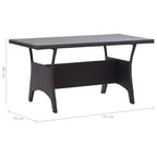 Set comedor de jardín 3 pzas con cojines ratán sintético negro