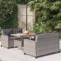 Set comedor de jardín 3 pzas con cojines ratán sintético negro