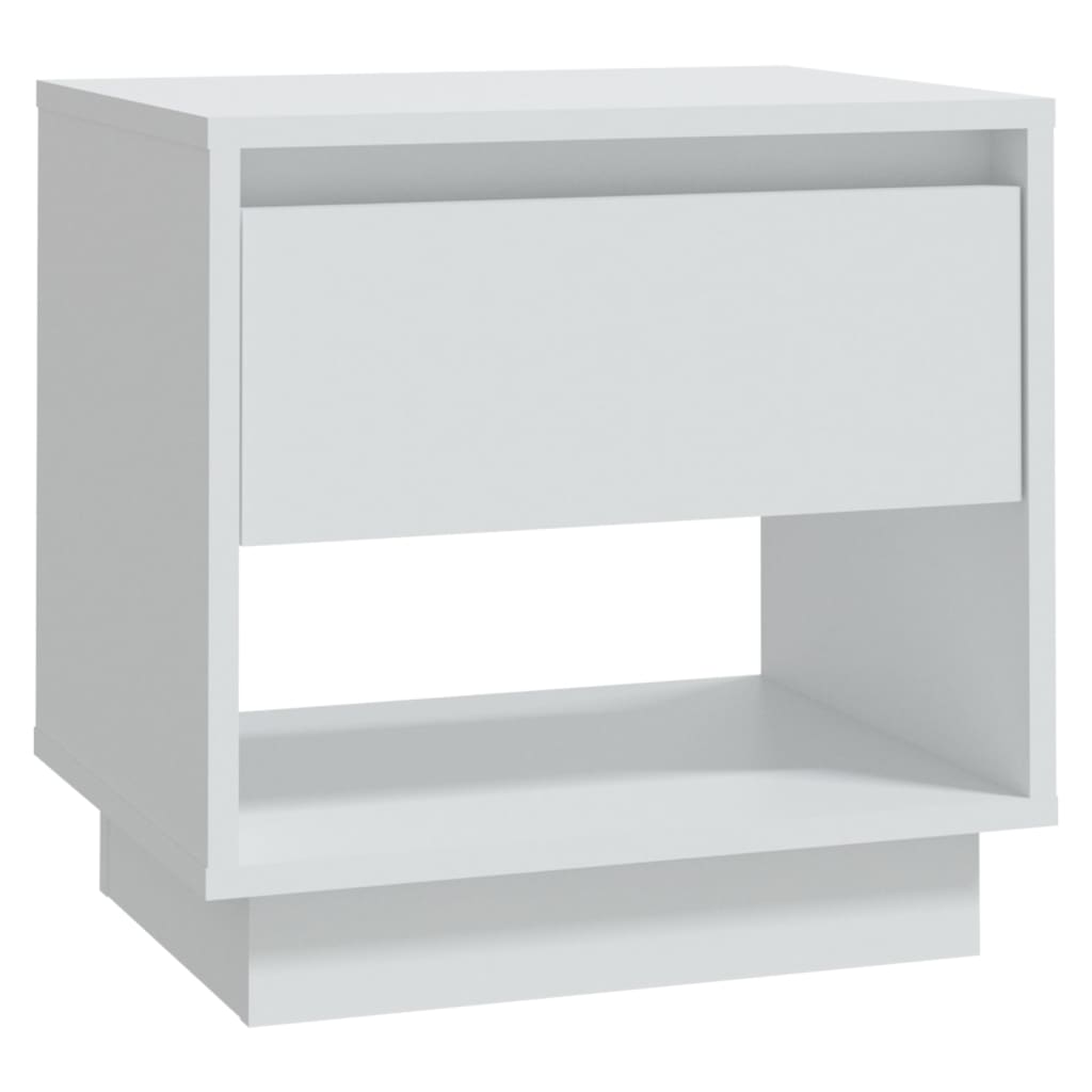 Mesita de noche madera contrachapada blanco 45x34x44 cm