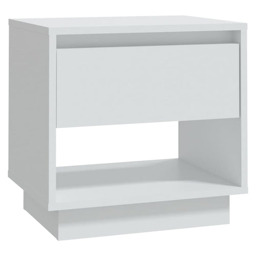 Mesita de noche madera contrachapada blanco 45x34x44 cm