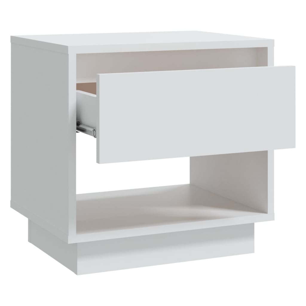 Mesita de noche madera contrachapada blanco 45x34x44 cm