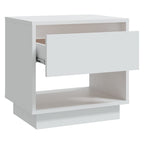 Mesita de noche madera contrachapada blanco 45x34x44 cm