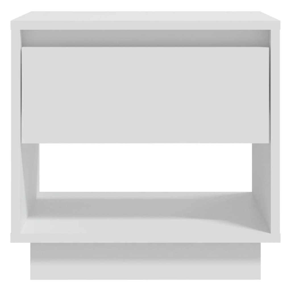 Mesita de noche madera contrachapada blanco 45x34x44 cm