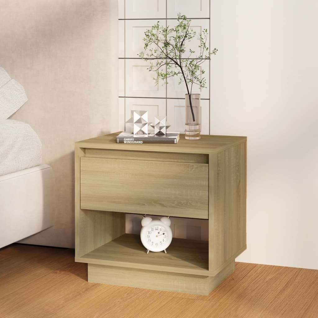 Mesita de noche madera contrachapada blanco 45x34x44 cm