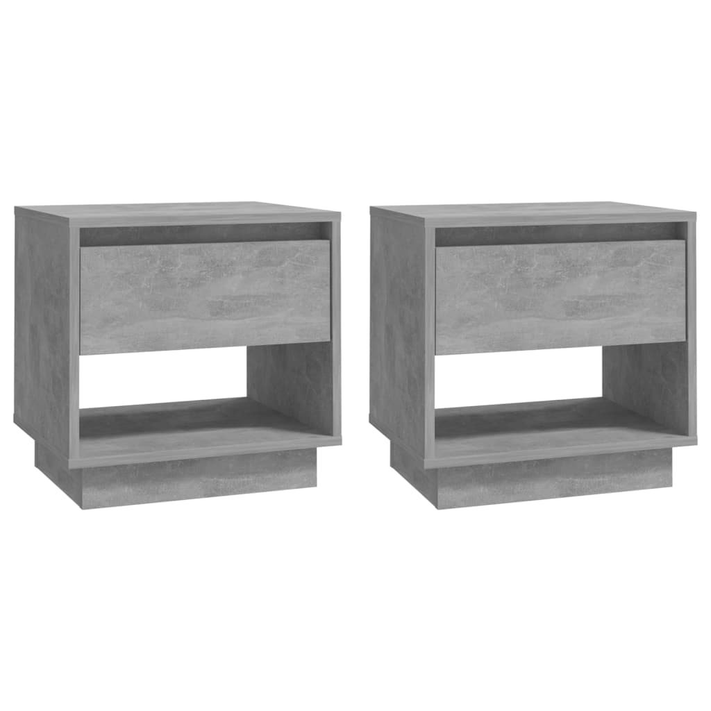 Mesitas de noche 2 uds contrachapada gris hormigón 45x34x44 cm