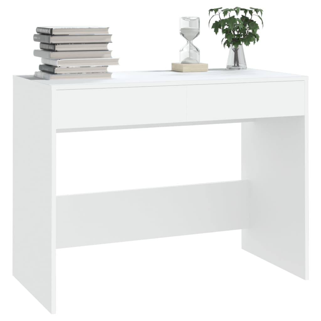 Escritorio de madera contrachapada blanco 101x50x76,5 cm