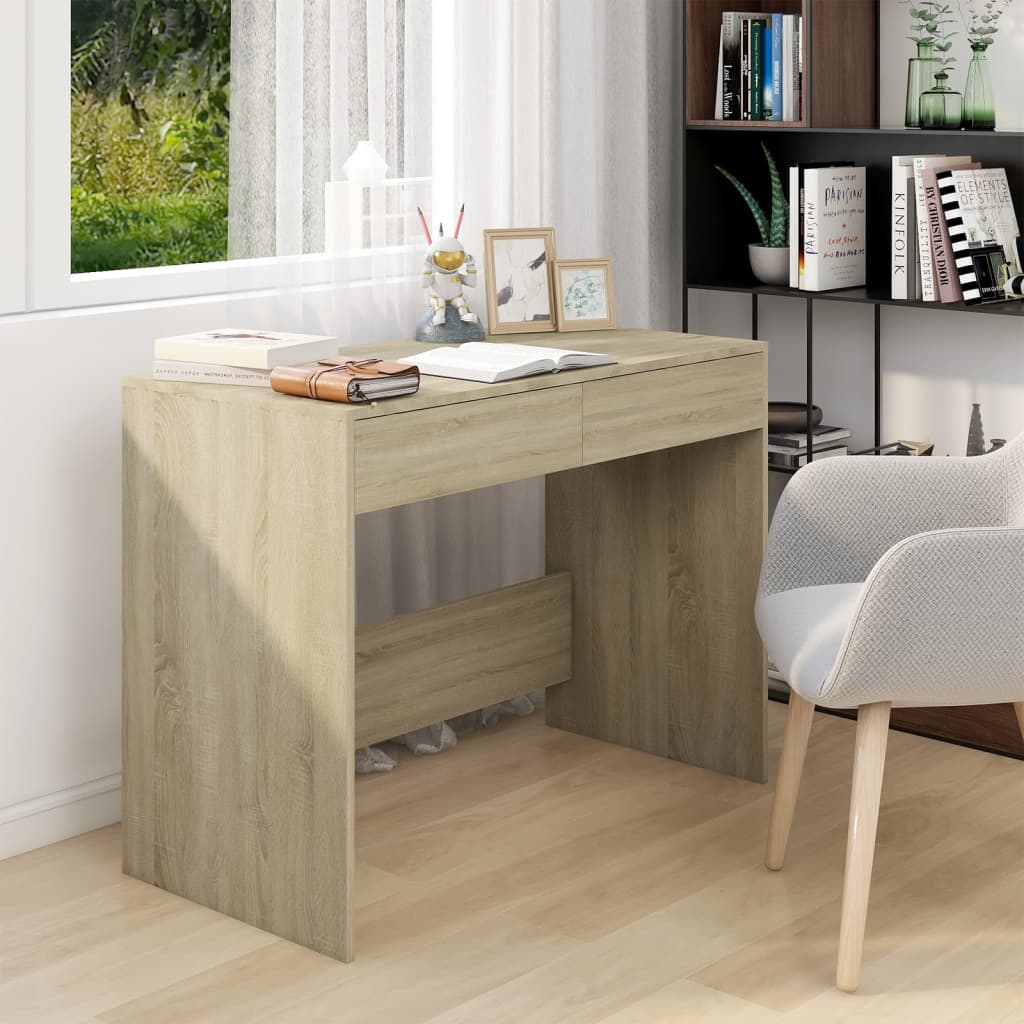 White plywood desk 101x50x76.5 cm