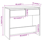 Mesa consola de madera contrachapada blanco 89x41x76,5 cm