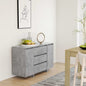 Aparador con 3 cajones contrachapado blanco brillo 120x41x75 cm