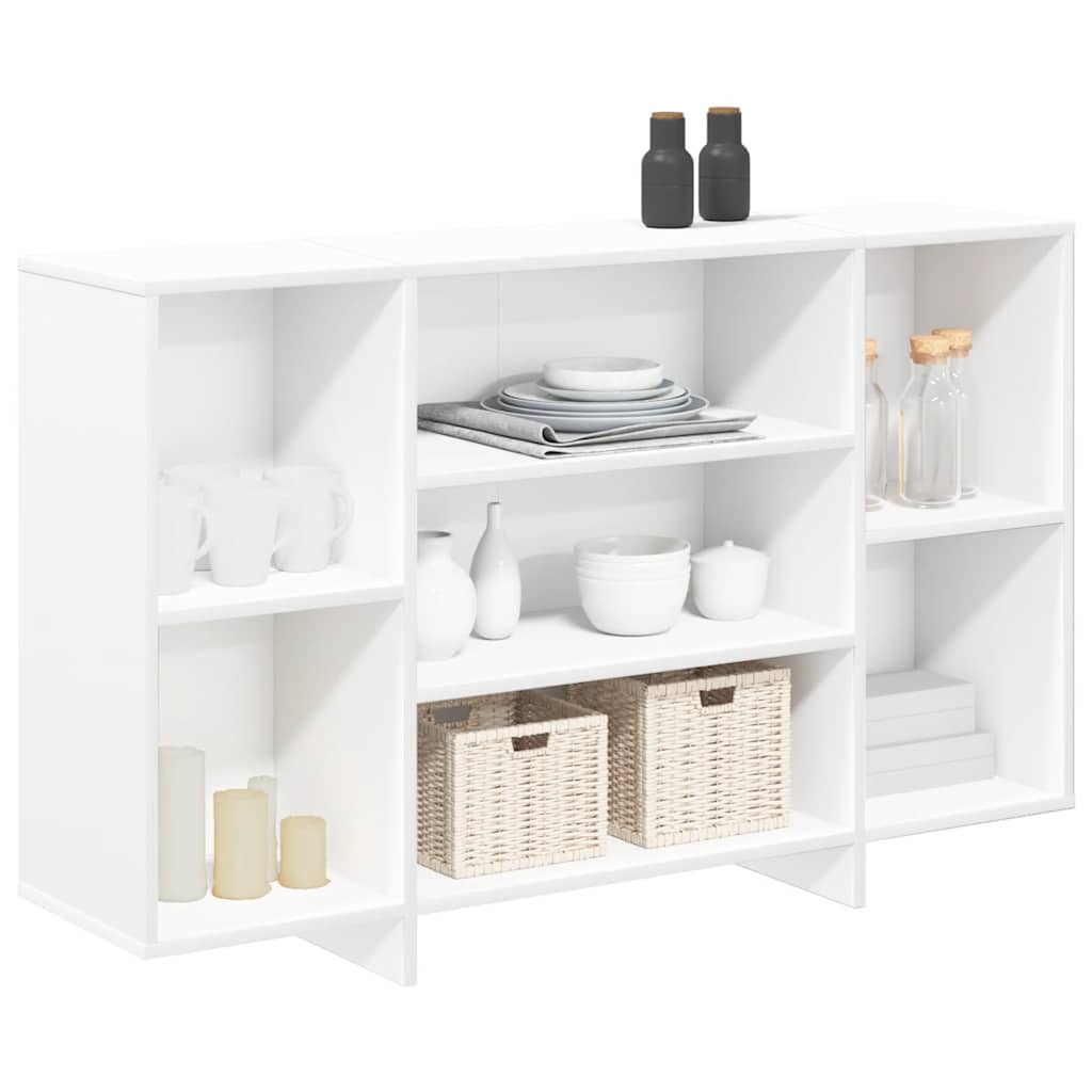 Aparador de madera contrachapada blanco 120x30x75 cm