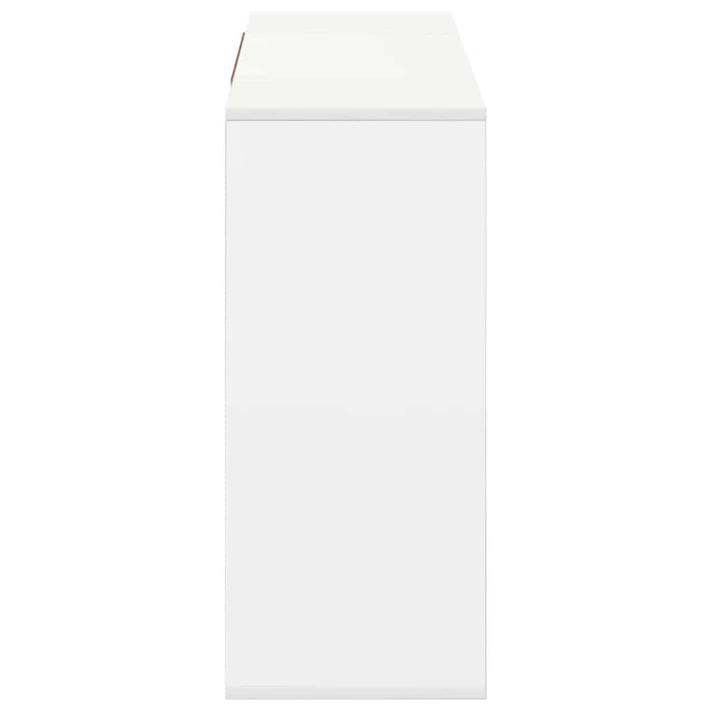 Aparador de madera contrachapada blanco 120x30x75 cm