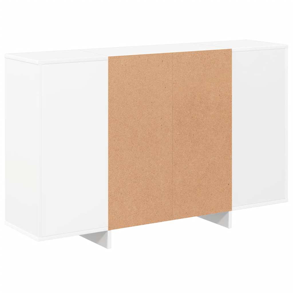 Aparador de madera contrachapada blanco 120x30x75 cm