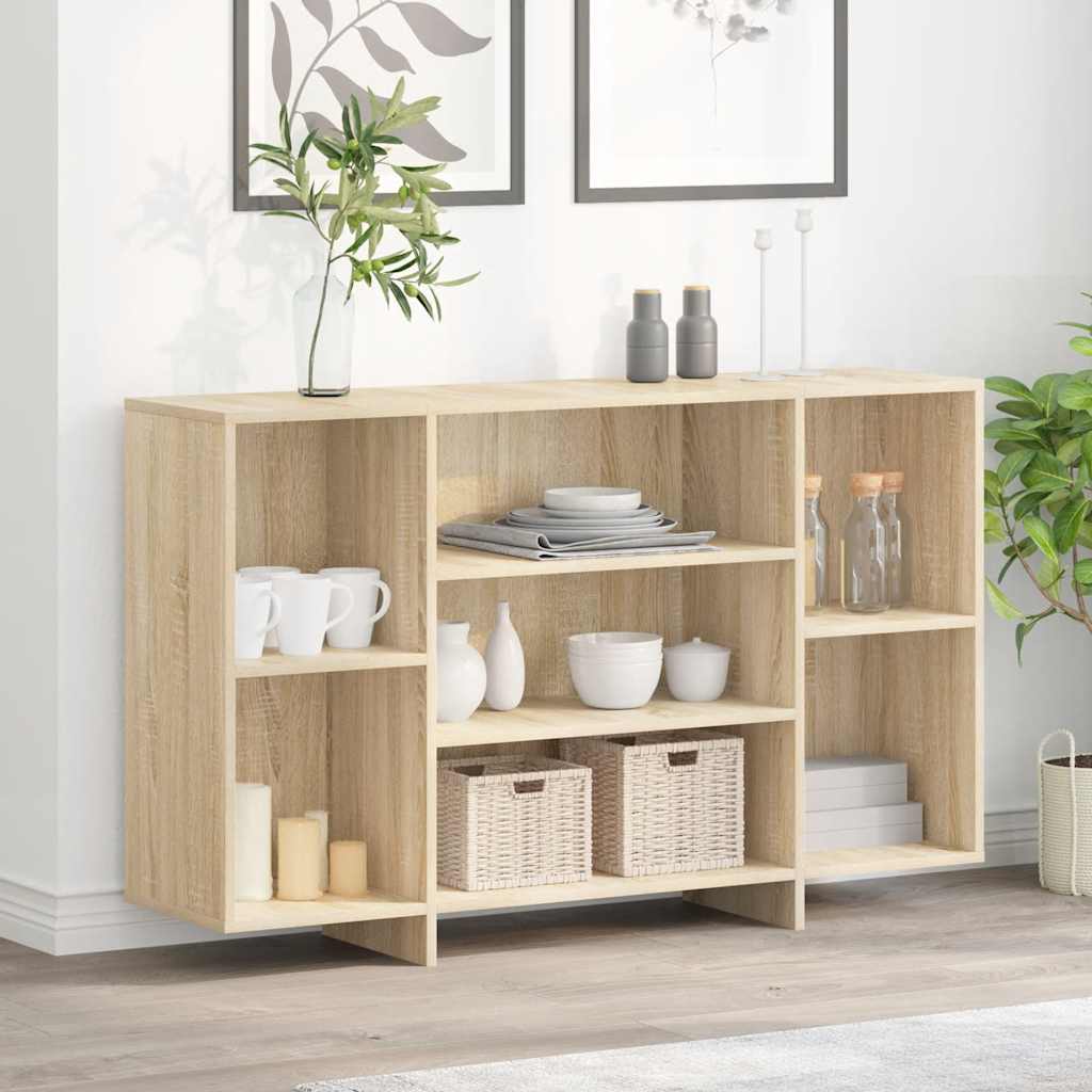 Aparador de madera contrachapada blanco 120x30x75 cm