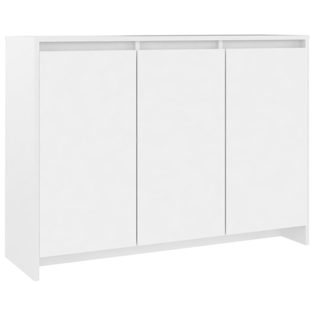Aparador de madera contrachapada blanco 102x33x75 cm