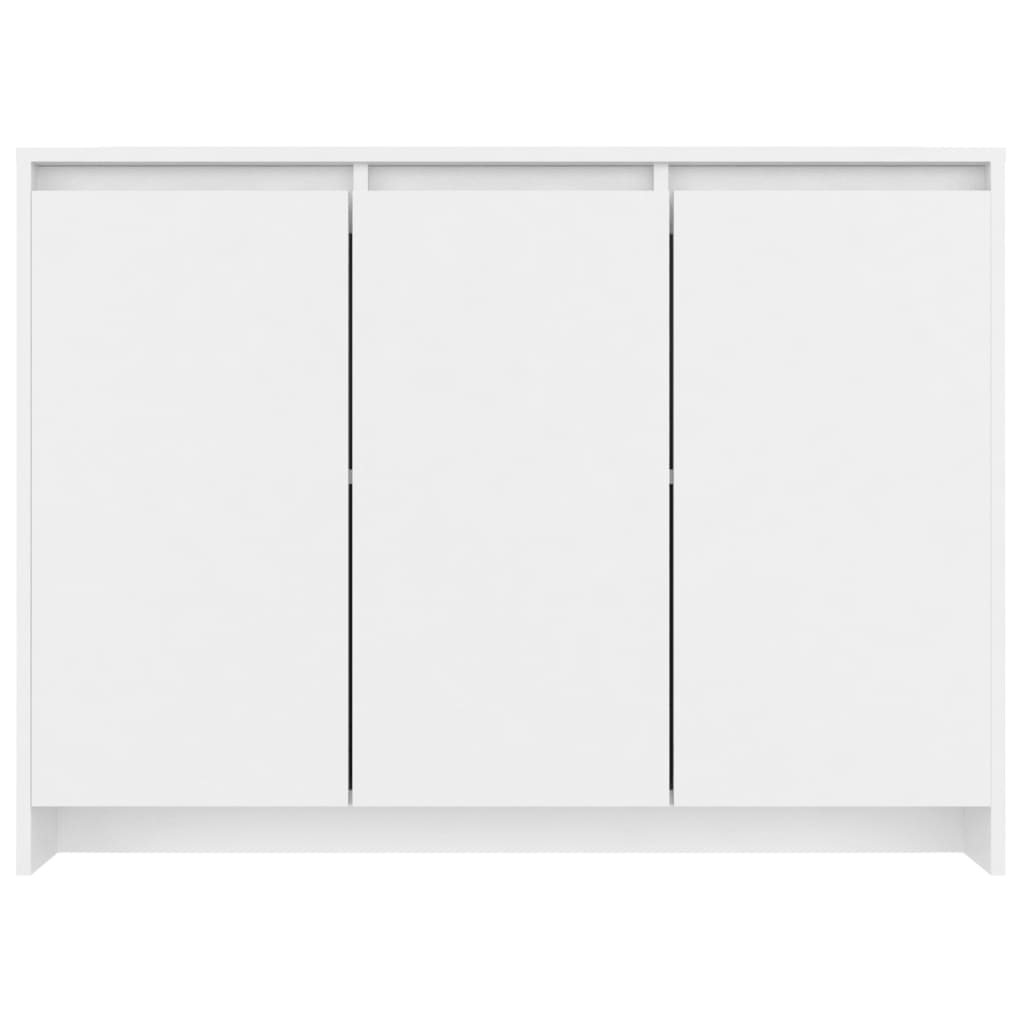 Aparador de madera contrachapada blanco 102x33x75 cm