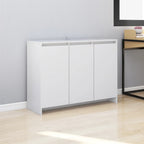 Aparador de madera contrachapada blanco 102x33x75 cm