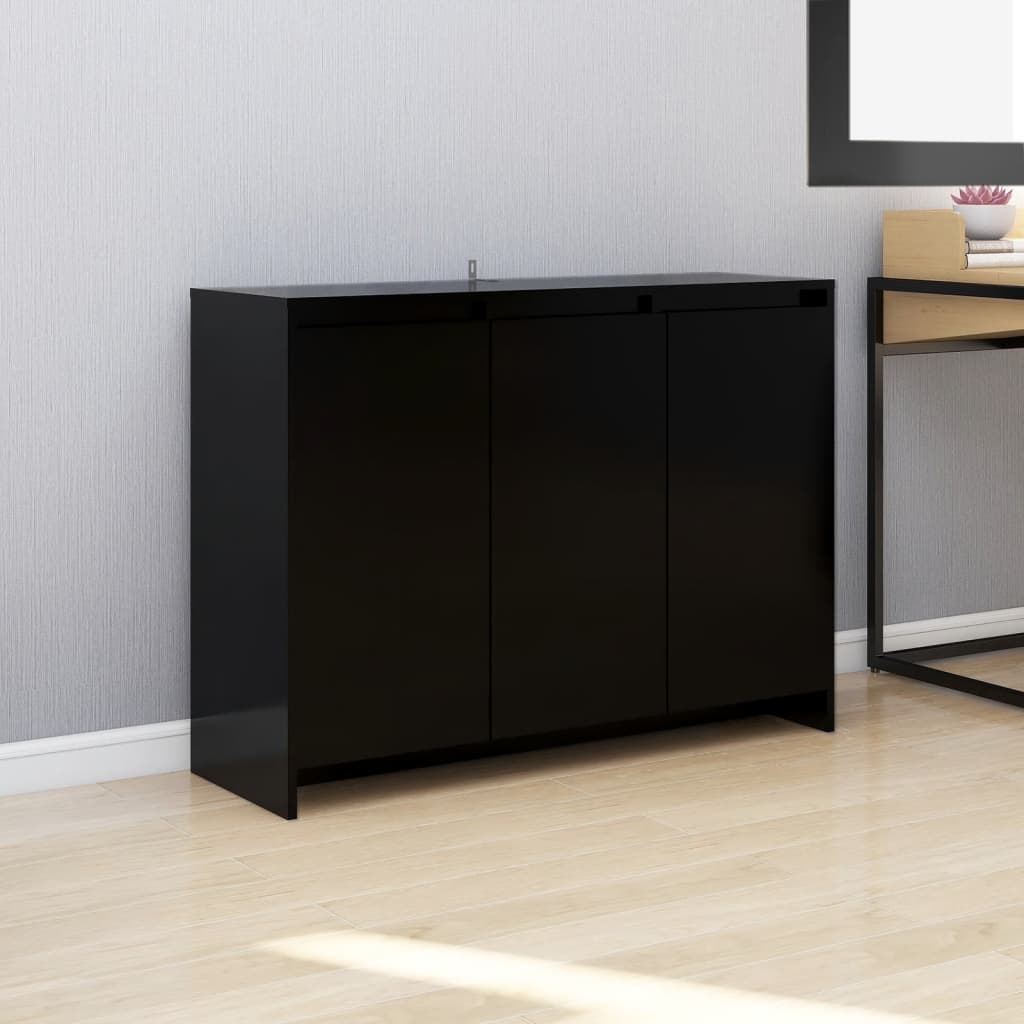 Aparador de madera contrachapada blanco 102x33x75 cm