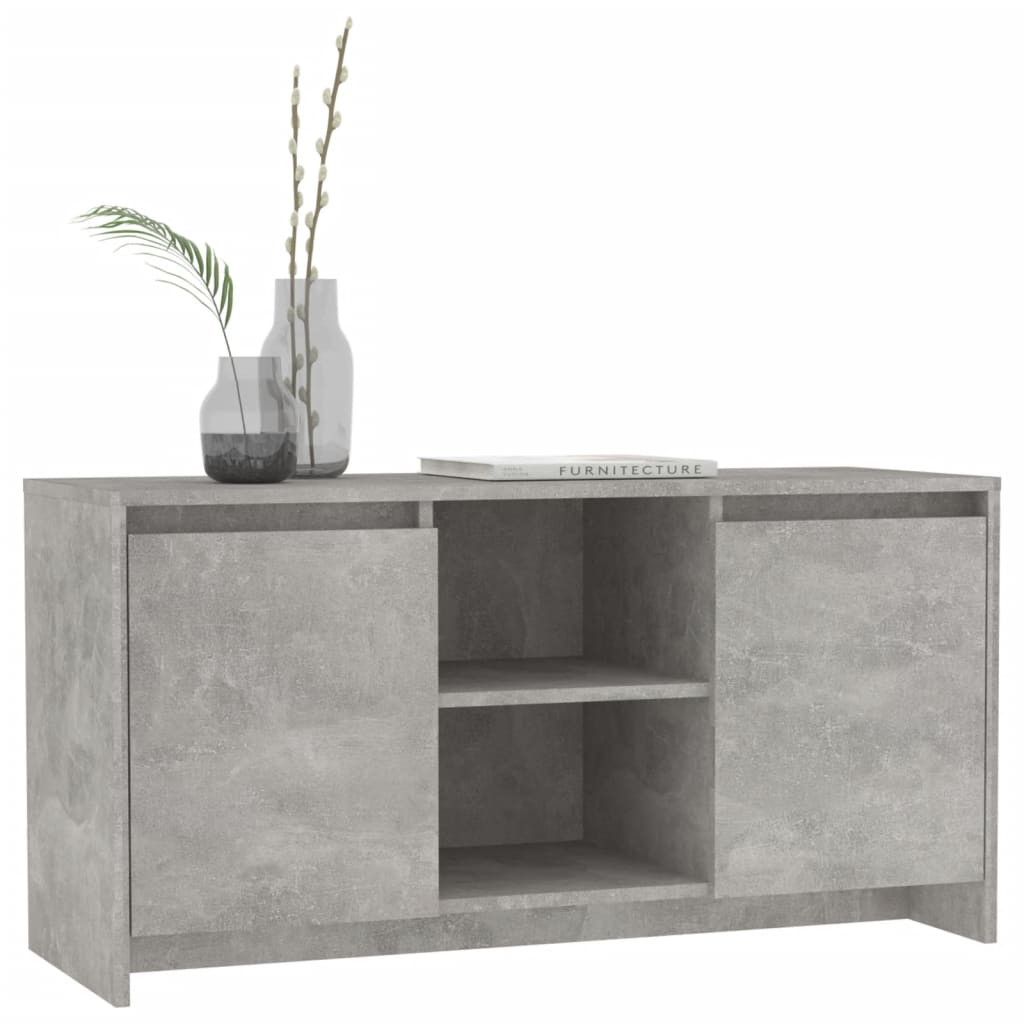 Mueble de TV madera contrachapada gris hormigón 102x37,5x52,5cm