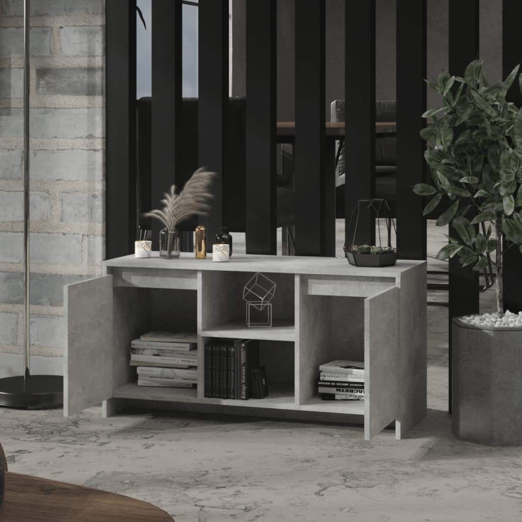 Mueble de TV madera contrachapada gris hormigón 102x37,5x52,5cm
