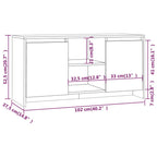 Mueble de TV madera contrachapada gris hormigón 102x37,5x52,5cm