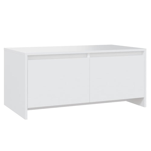 Mesa de centro madera contrachapada blanco 90x50x41,5 cm