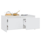 Mesa de centro madera contrachapada blanco 90x50x41,5 cm
