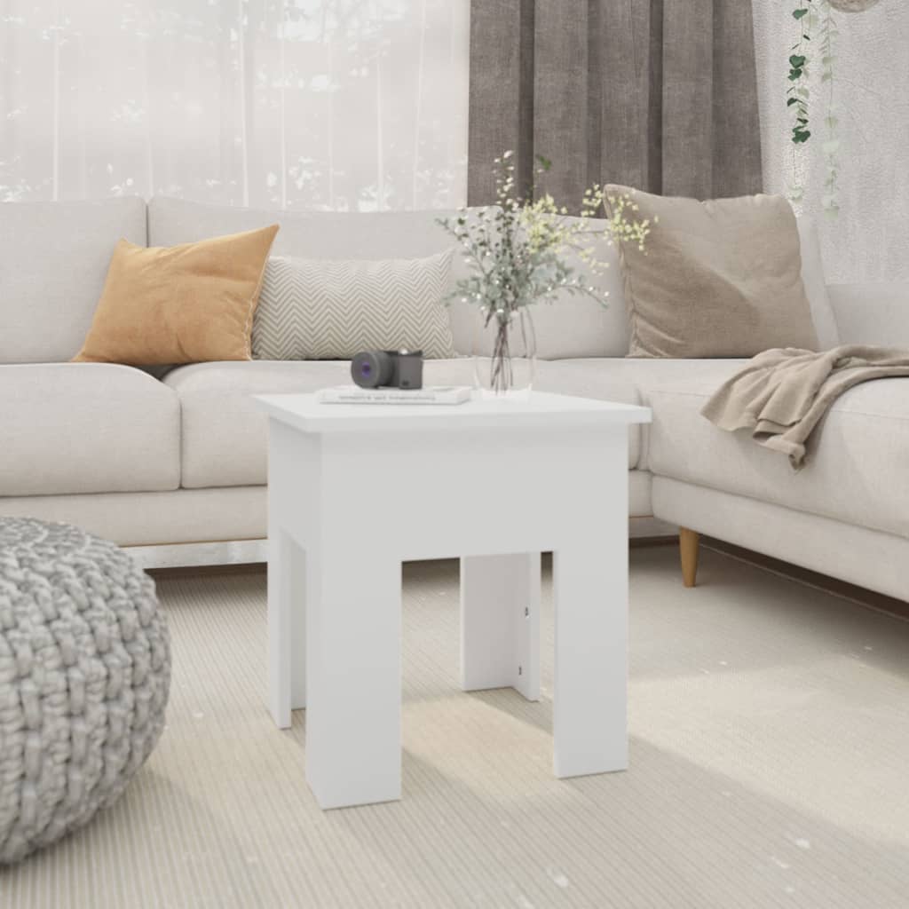 Mesa de centro de madera de ingeniería blanca 102x55x43 cm