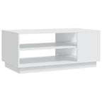 Mesa de centro de madera de ingeniería blanca 102x55x43 cm
