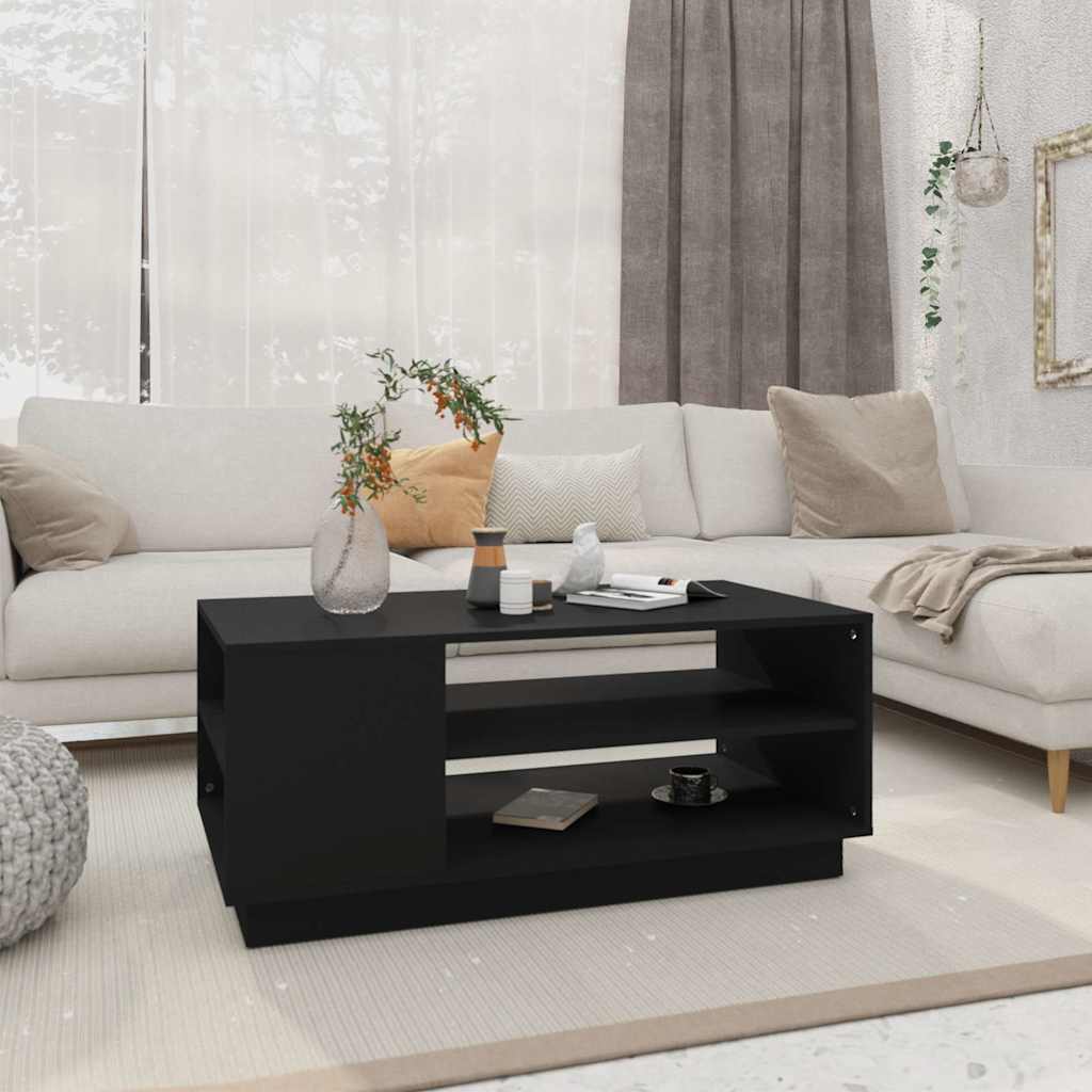 Mesa de centro de madera de ingeniería blanca 102x55x43 cm