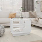 Mesa de centro de madera de ingeniería blanca 102x55x43 cm