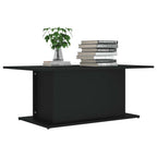 Mesa de centro madera contrachapada negro 102x55,5x40 cm