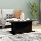 Mesa de centro madera contrachapada negro 102x55,5x40 cm