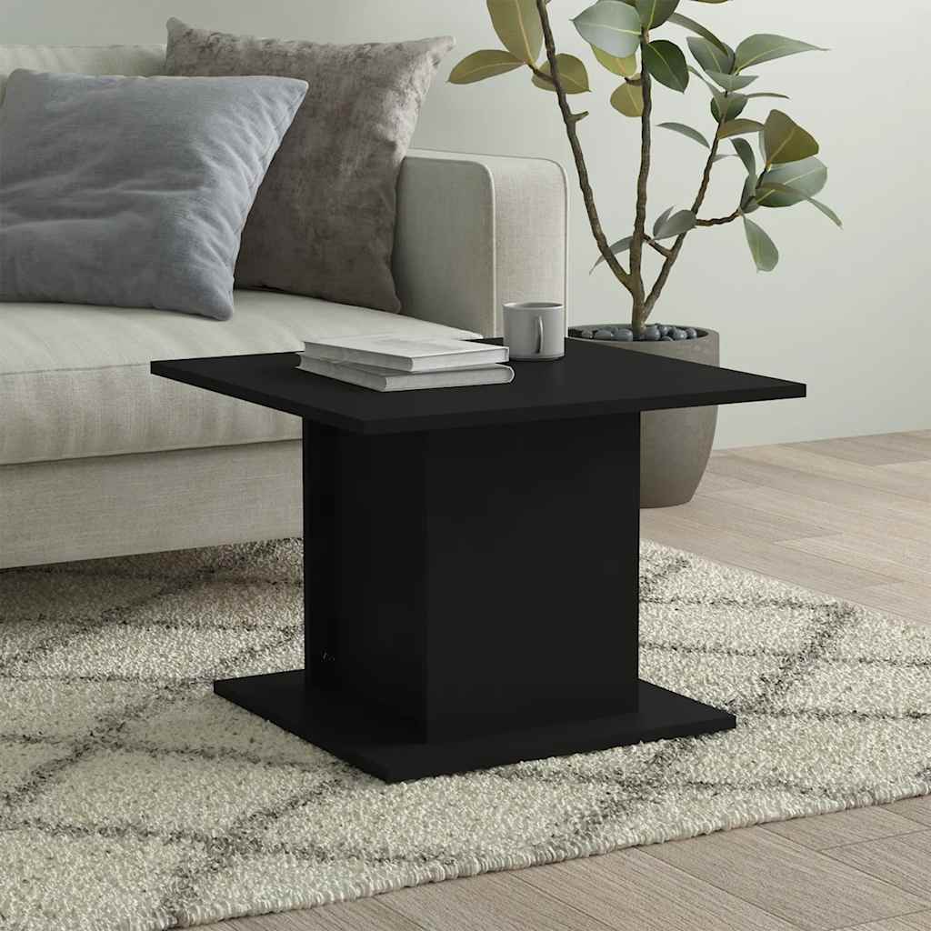 Mesa de centro madera contrachapada negro 102x55,5x40 cm