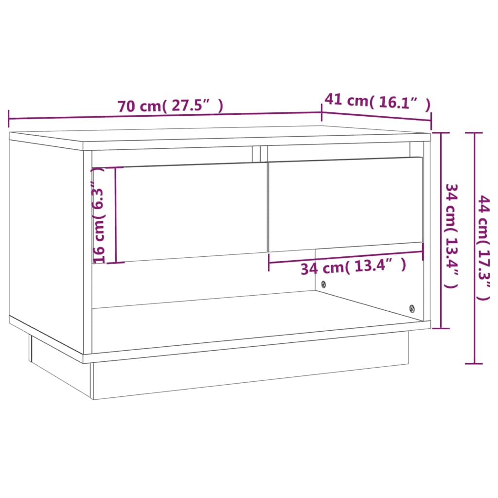 Mueble de TV de madera de ingeniería marrón roble 70x41x44 cm
