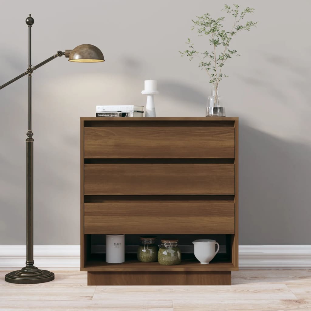 Aparador de madera contrachapada blanco 70x41x75 cm