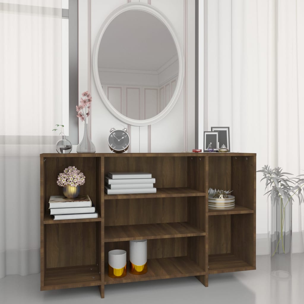 Aparador de madera contrachapada blanco 120x30x75 cm