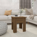 Mesa de centro de madera de ingeniería blanca 102x55x43 cm