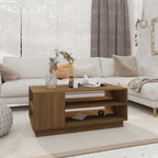 Mesa de centro de madera de ingeniería blanca 102x55x43 cm