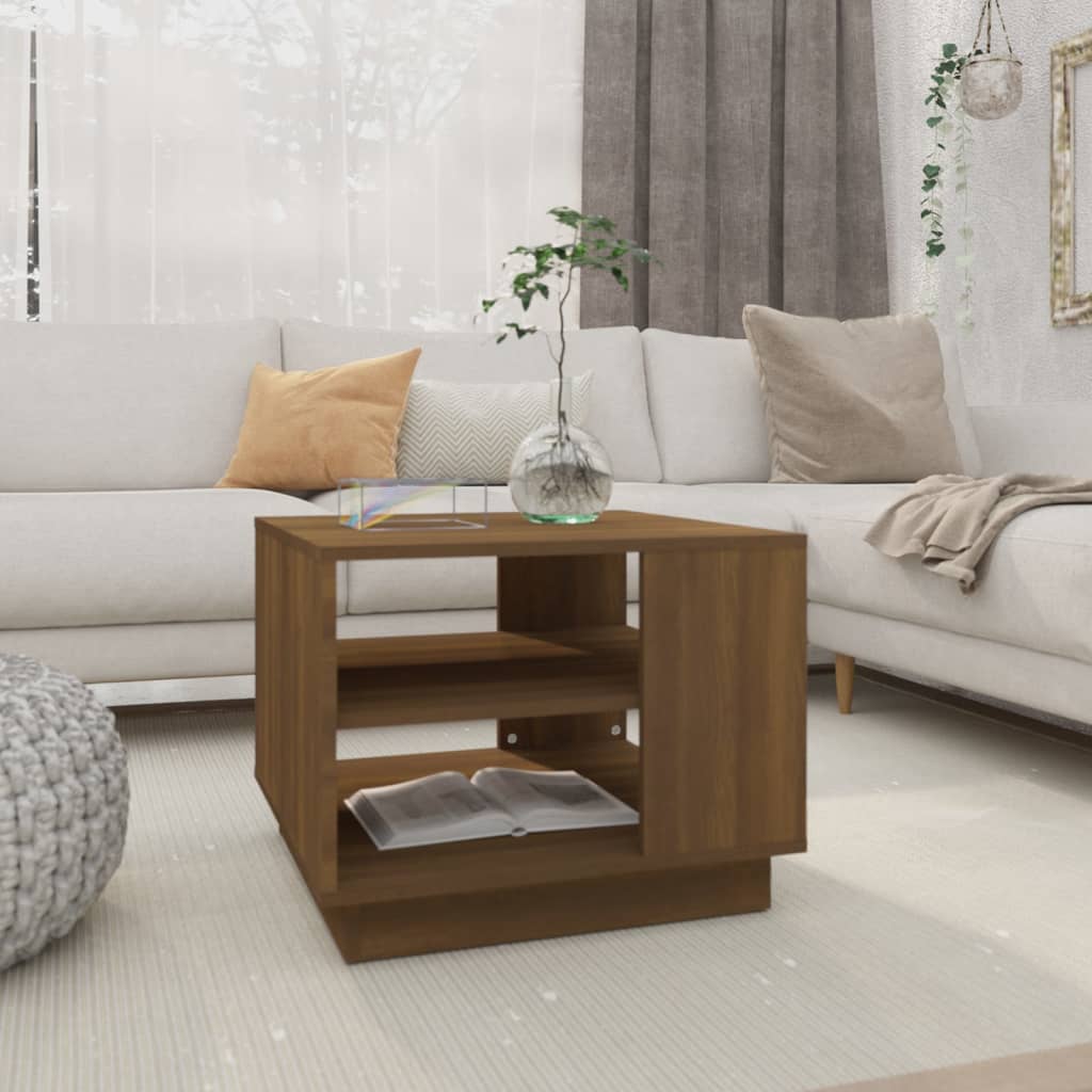 Mesa de centro de madera de ingeniería blanca 102x55x43 cm
