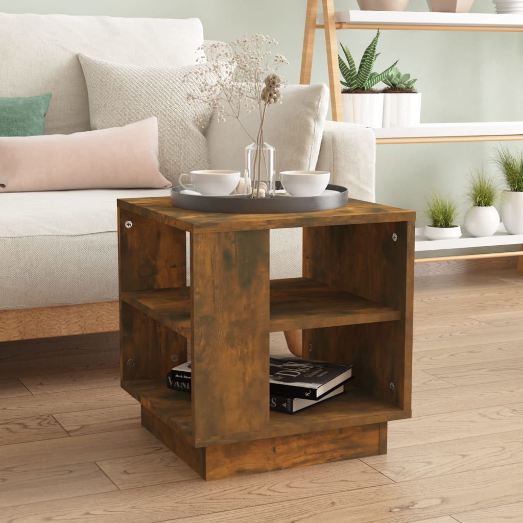 Mesa de centro de madera de ingeniería blanca 102x55x43 cm